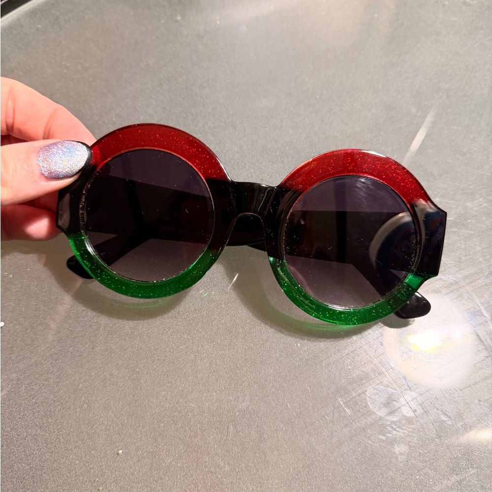 Red and Green Round Sunglasses